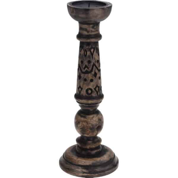 Κηροπήγιο από ξύλο μάνγκο "Moroccan",40cm